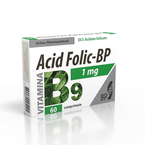 Acid Folic 1mg, Supliment Vitamina B9, 60 Comp.