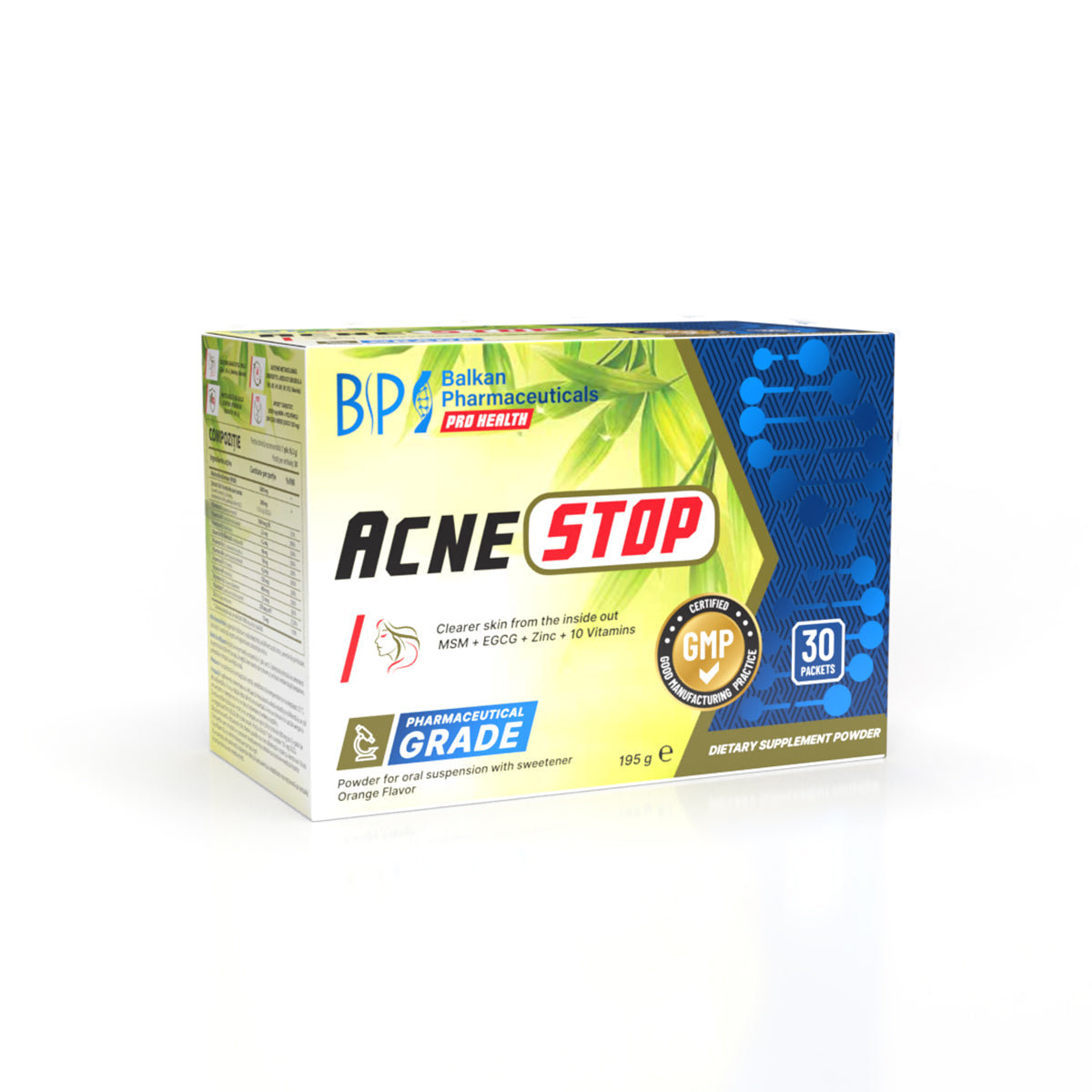 Acne Stop, Supliment pentru Ten Acneic și Sănătatea Pielii, 30 Plicuri