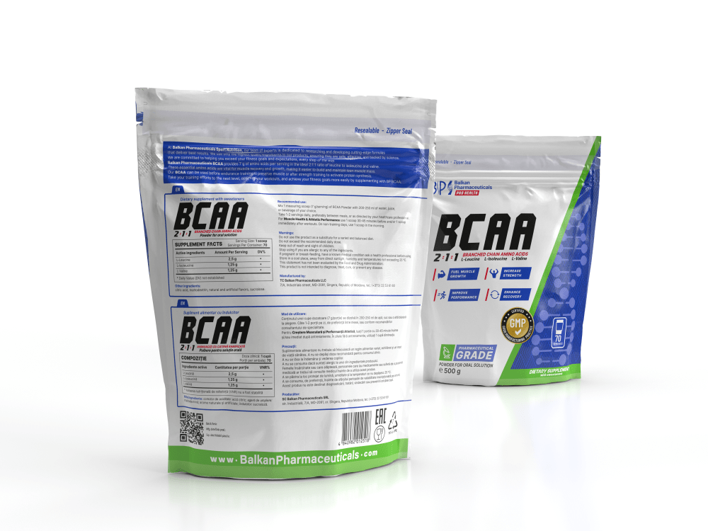 BCAA 2:1:1, 500 g, pulbere