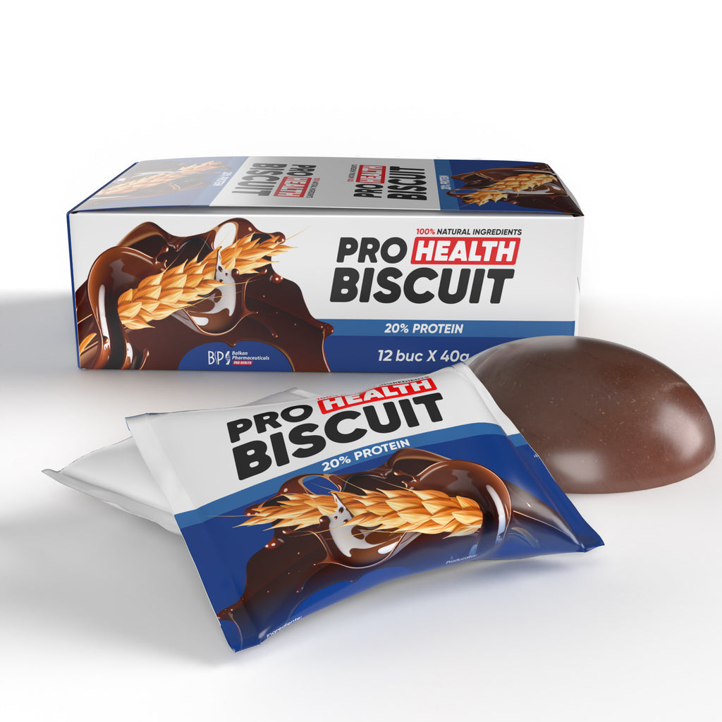 Biscuiți Proteici: 20% proteină, 40g