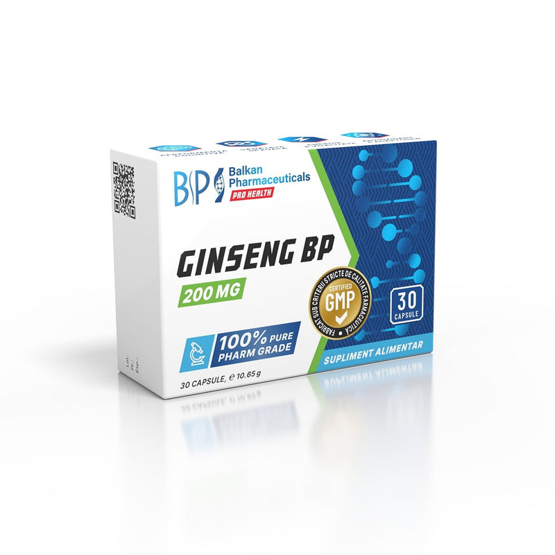 Ginseng BP 200mg – Supliment pentru Rezistență Fizică și Vitalitate, 30 Capsule