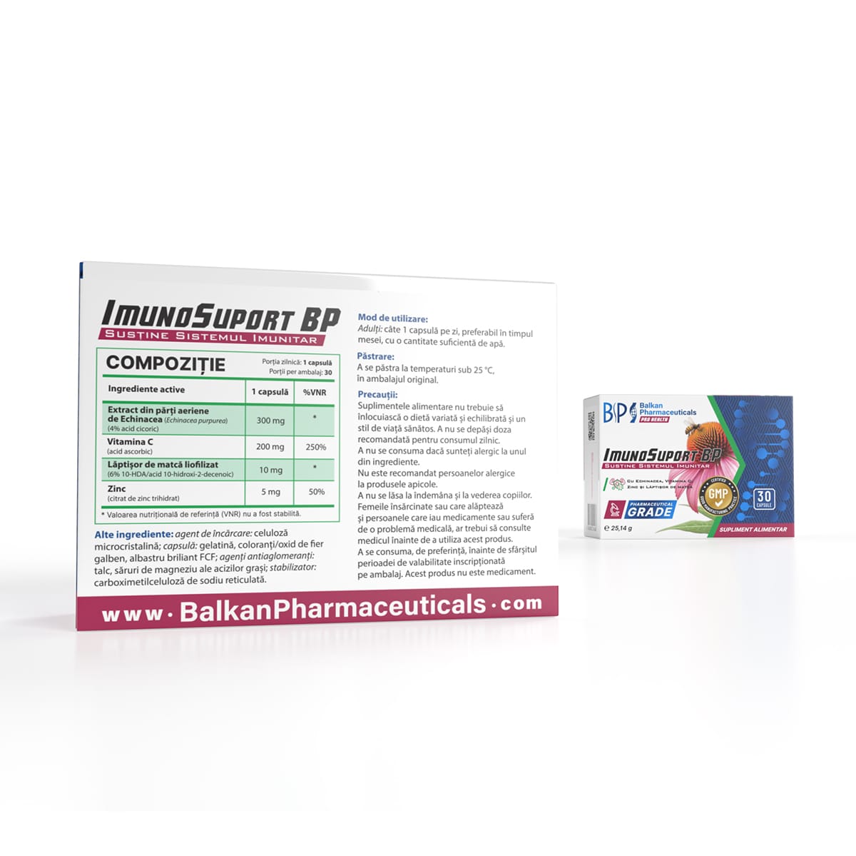Imunosuport BP, 30 Capsule – Complex Imunitate cu Echinacea, Vitamina C, Zinc și Lăptișor de Matcă