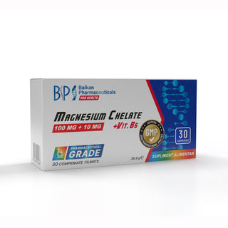 Magneziu Bisglicinat (chelat), 100 mg, 30 comp.