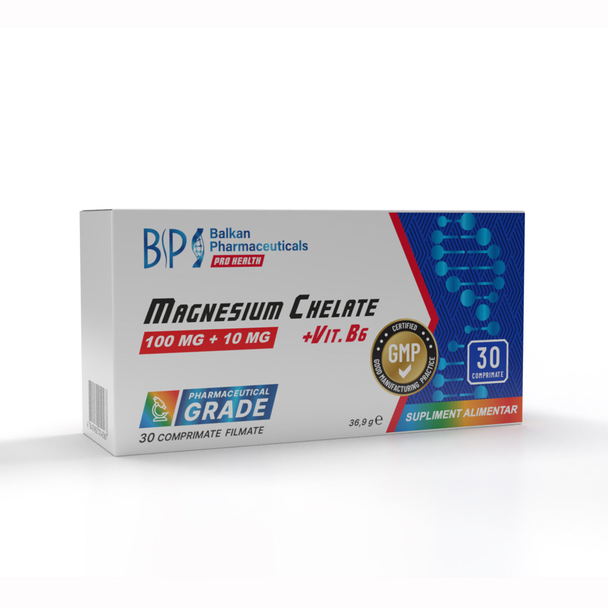 Magneziu Bisglicinat (chelat), 100 mg, 30 comp.
