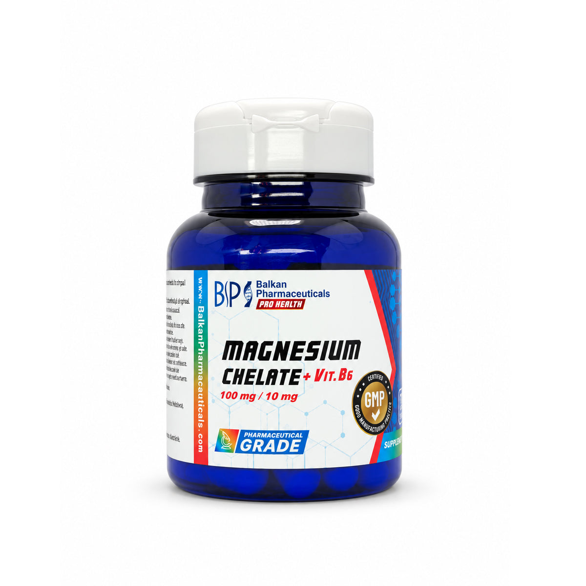 Magneziu Bisglicinat (chelat) + Vit. B6, 100mg+10mg, 30 capsule