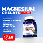 Magneziu Bisglicinat (chelat) + Vit. B6, 100mg+10mg, 30 capsule
