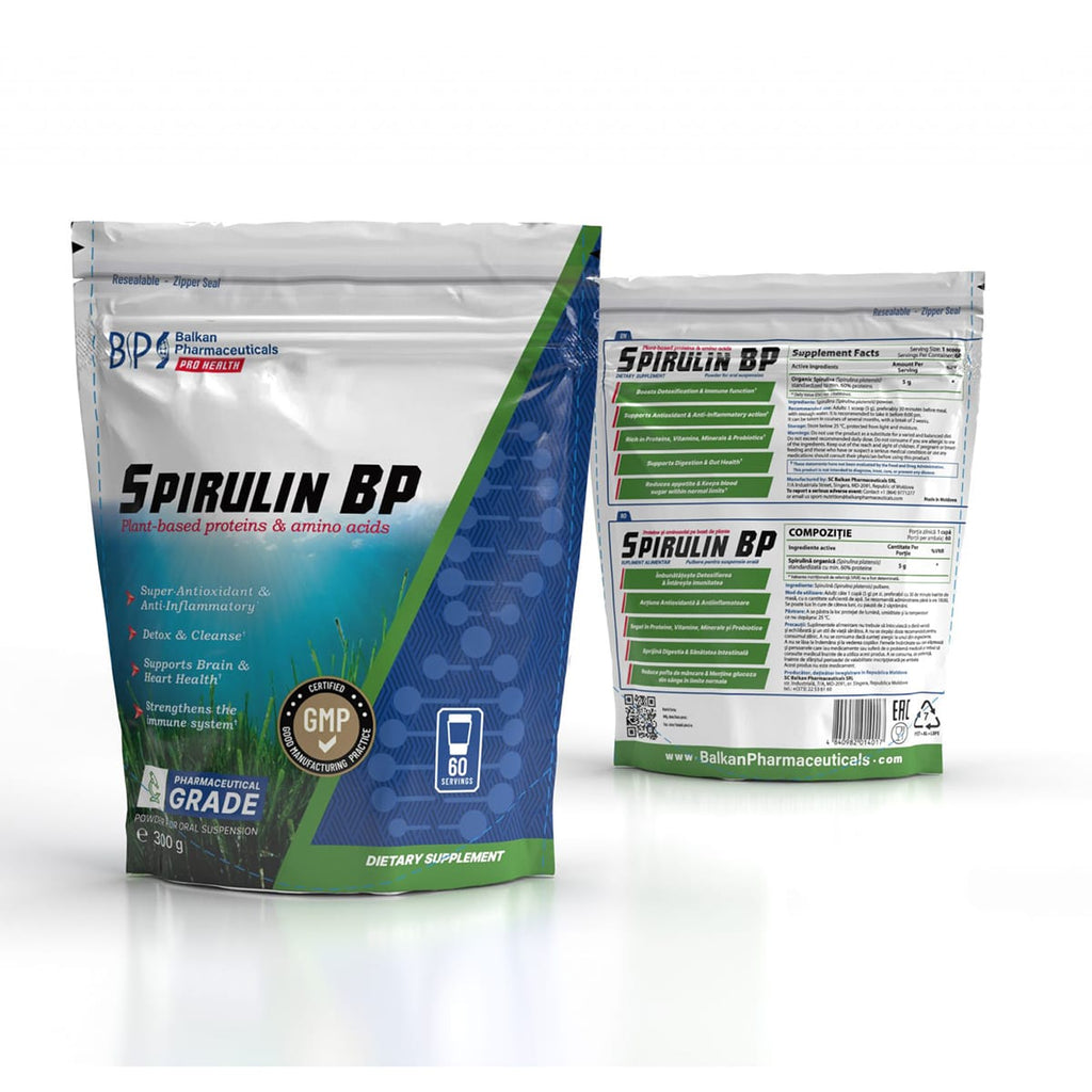 Spirulin BP, 300g, 60 de porții, pulbere