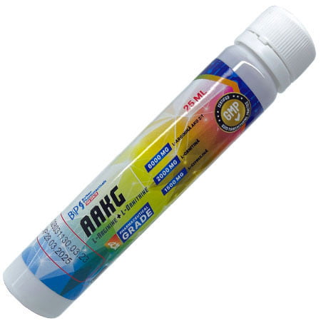 AAKG Shot 9500 mg, Pre-Workout cu Arginină și Citrulină, 20 fiole x 25 ml, Aromă Fructe