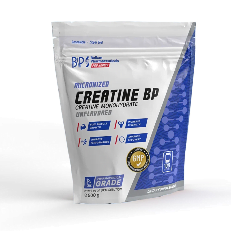 Creatine BP (creatină monohidrată), 500 g, 100 de porții, pulbere — Fără aromă — packshot