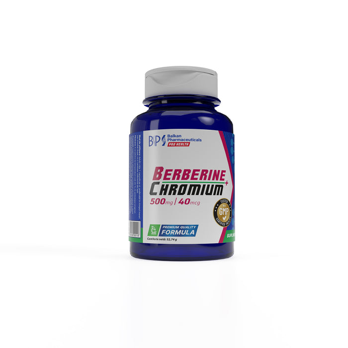 Berberină + Crom — 500 mg + 40 µg, 60 de capsule