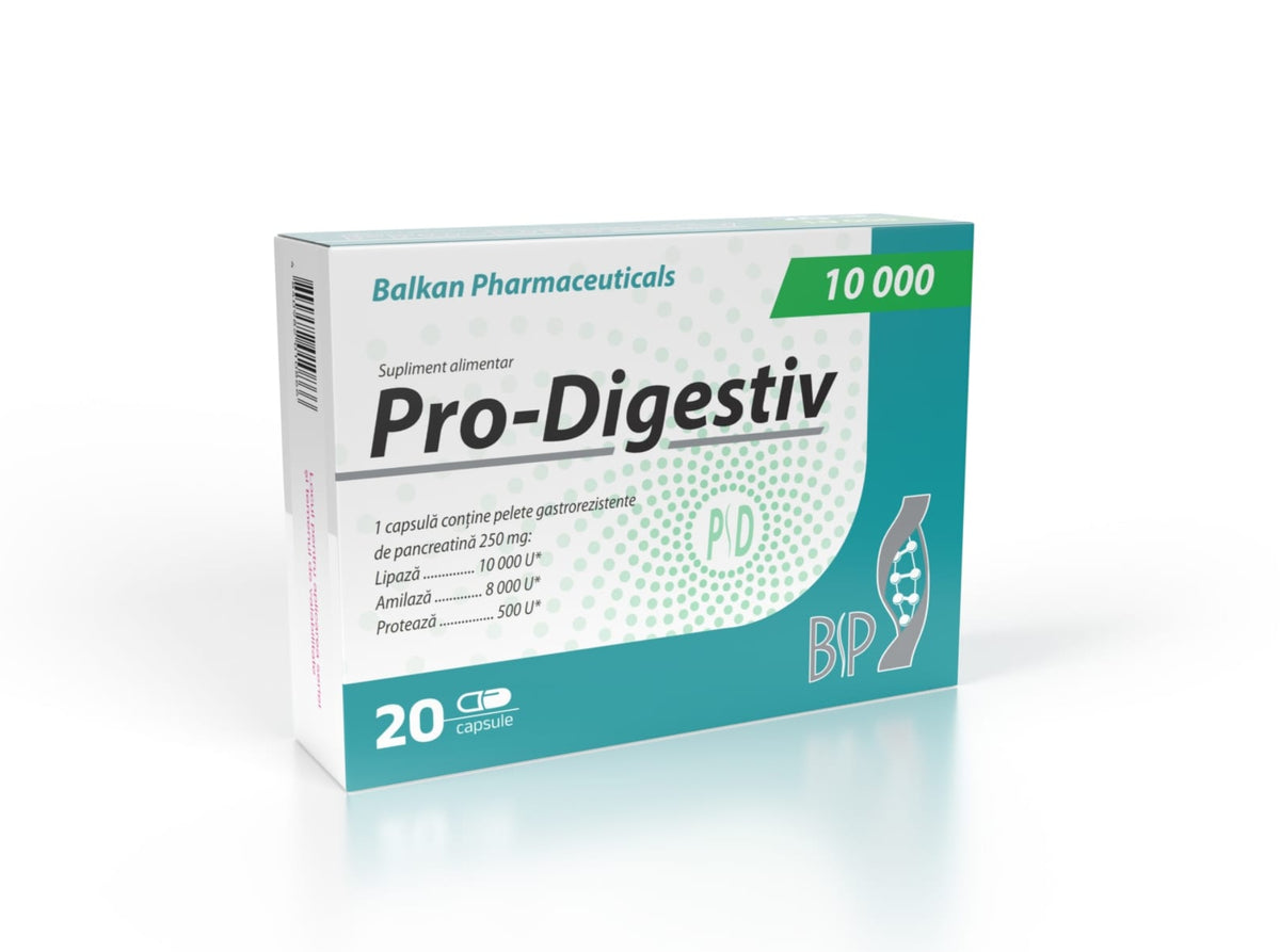 Pro Digestiv 10000, 250mg, 20 caps.