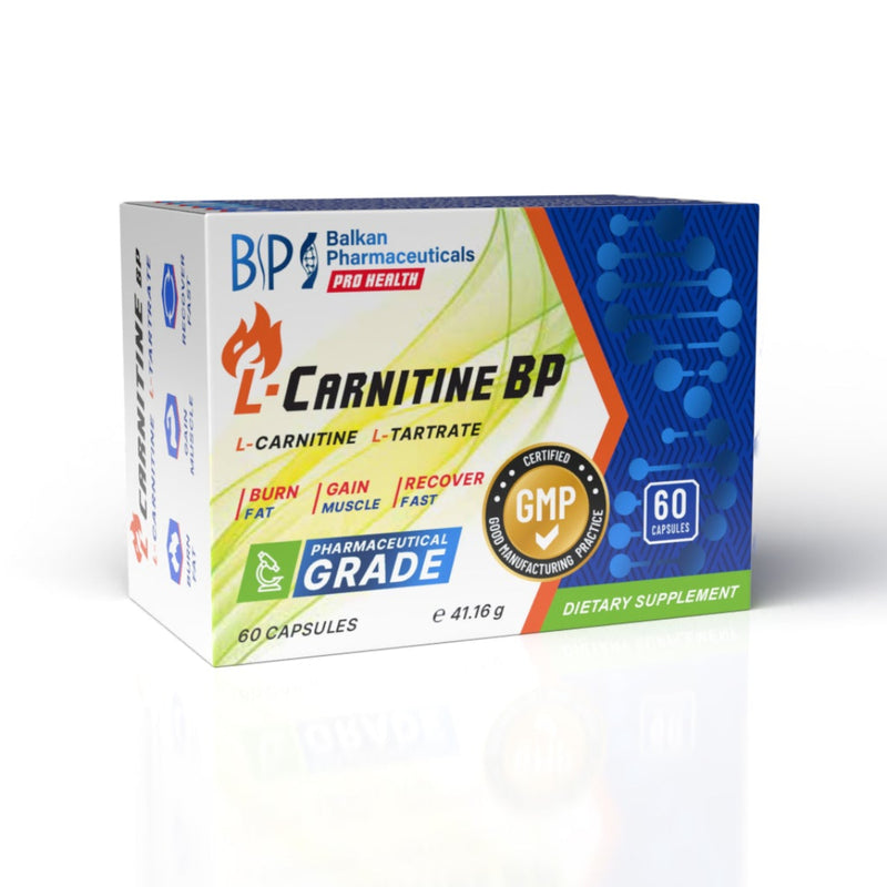 L-Carnitină BP 500 mg (L-tartrat), 60 de capsule