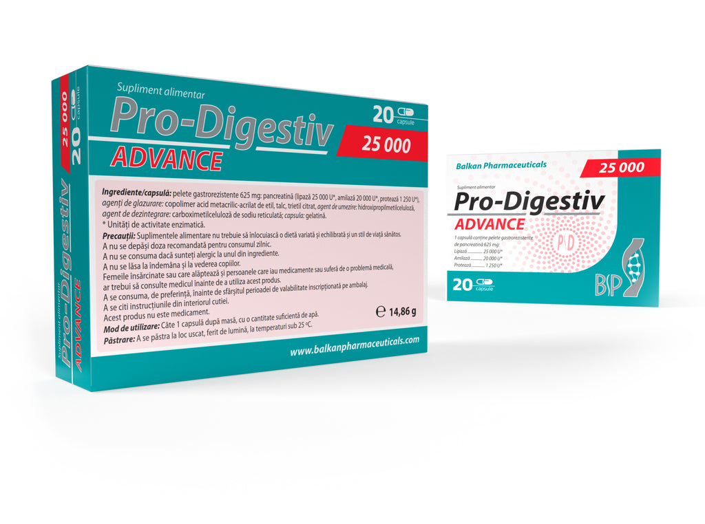 Pro Digestiv 25000 — pancreatină 625 mg, 20 de capsule