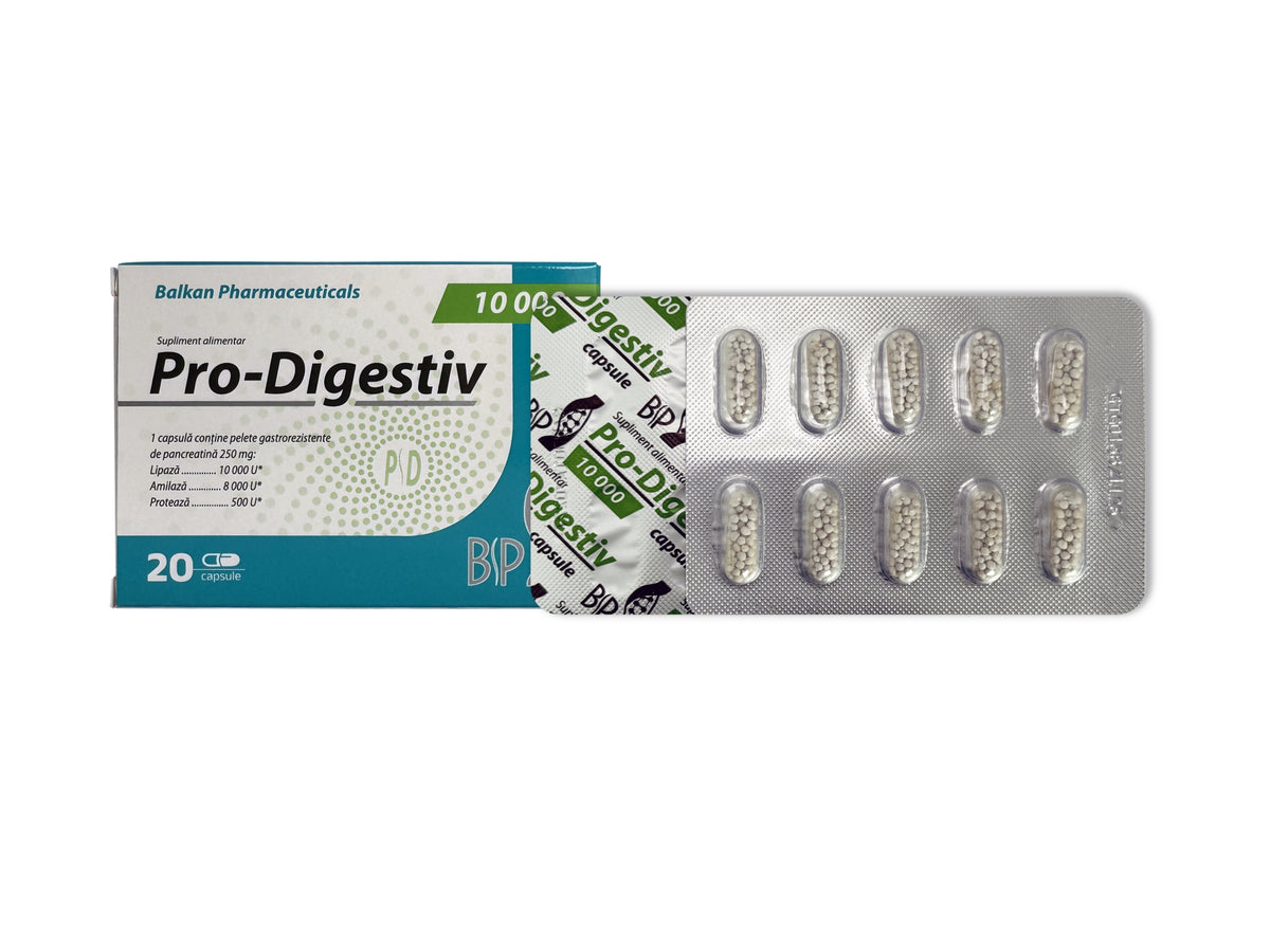 Pro Digestiv 10000 — pancreatină 250 mg, 20 de capsule