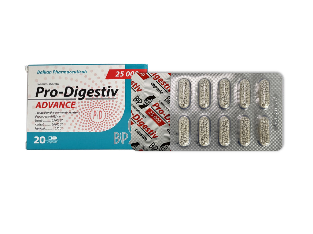 Pro Digestiv 25000 — pancreatină 625 mg, 20 de capsule