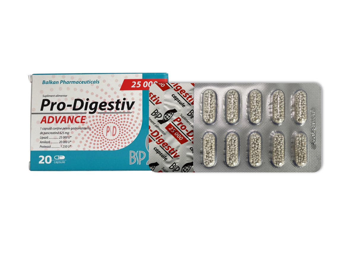 Pro Digestiv 25000 — pancreatină 625 mg, 20 de capsule