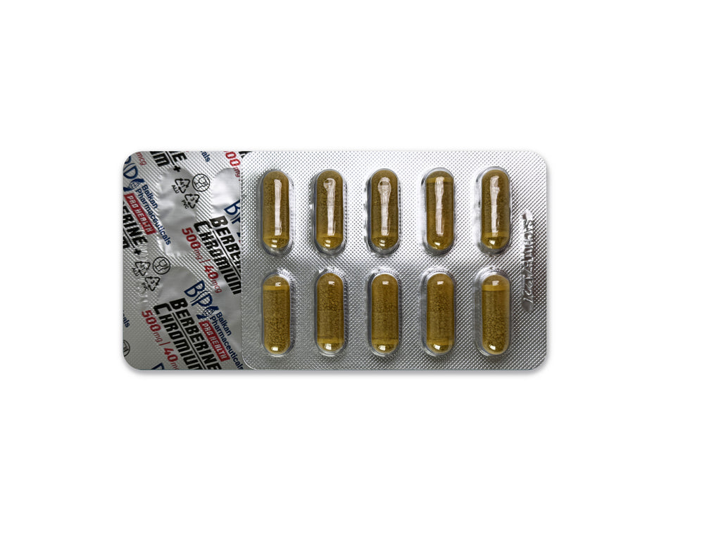 Berberină + Crom — 500 mg + 40 µg, 60 de capsule