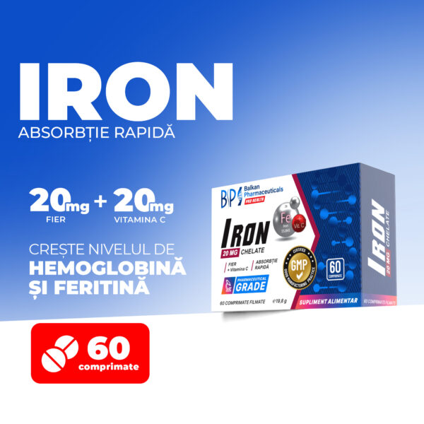 Iron CHELATE, 20mg, 60 tab.