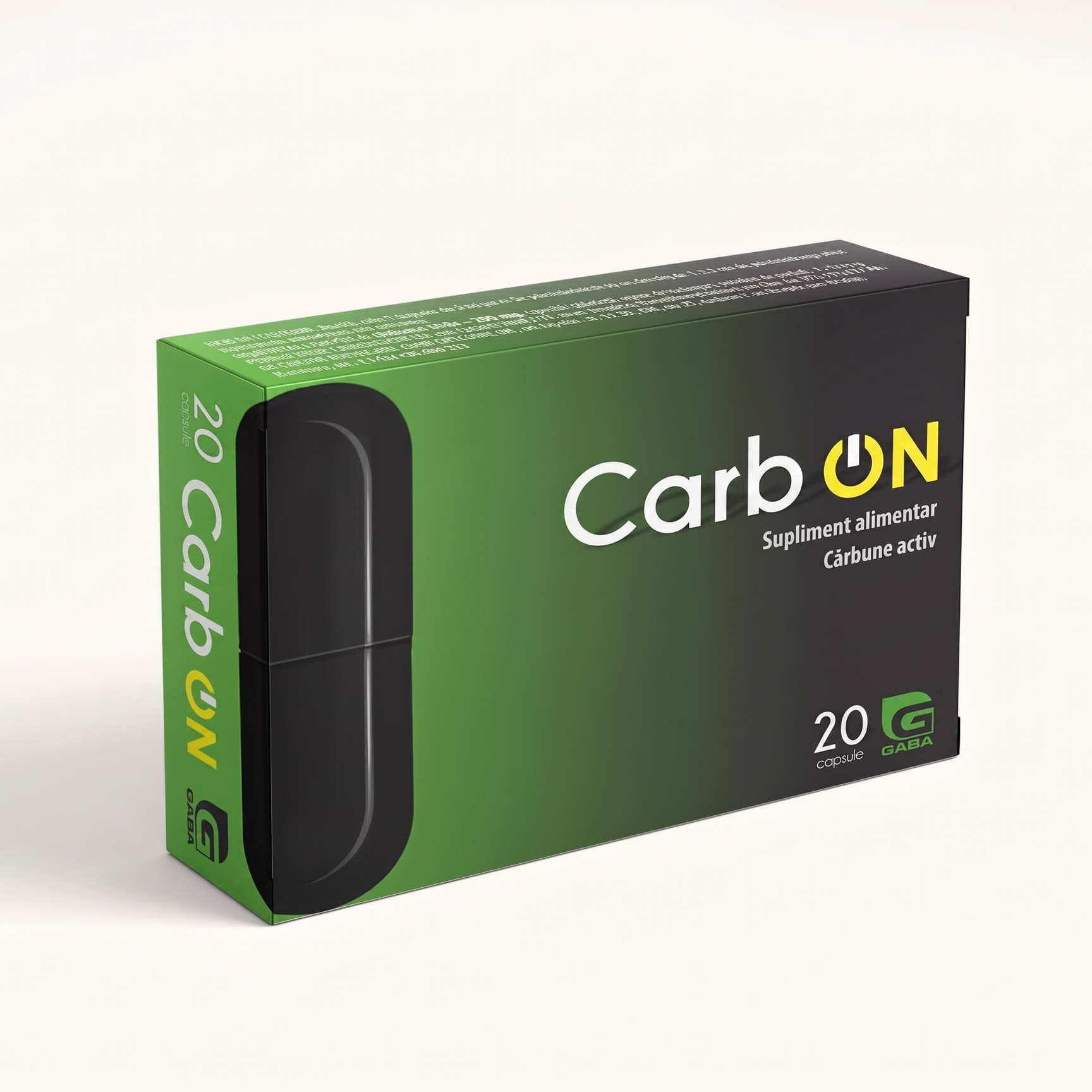 CarbON - Cărbune Activ 200 mg, 20 comprimate - anti balonare și disconfort digestiv