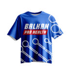 Tricou Balkan Pro Health Oversized, albastru, imprimeu all-over